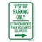 Signmission Bilingual Reserved Parking Sign Visitor Heavy-Gauge Aluminum Sign, 12" x 18", A-1218-24302 A-1218-24302 - alternate 1